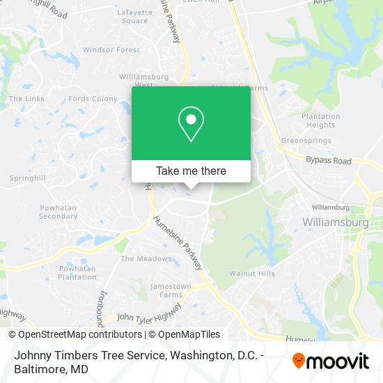 Johnny Timbers Tree Service map