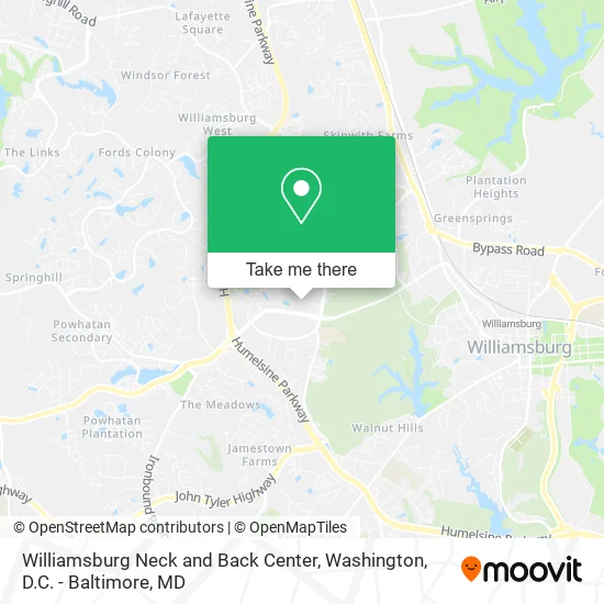 Williamsburg Neck and Back Center map