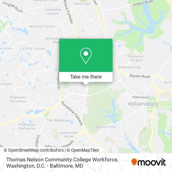 Thomas Nelson Community College Workforce map