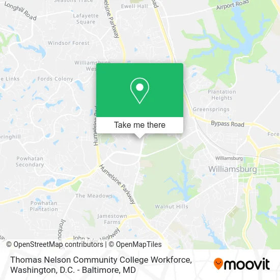 Thomas Nelson Community College Workforce map