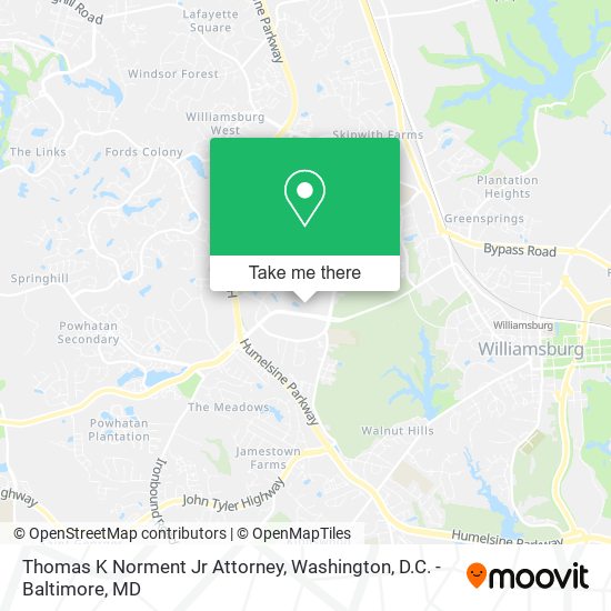 Thomas K Norment Jr Attorney map