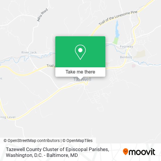 Mapa de Tazewell County Cluster of Episcopal Parishes