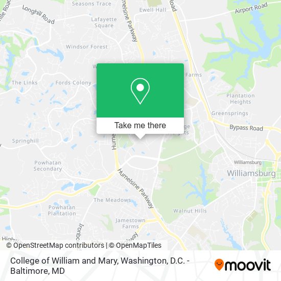 College of William and Mary map