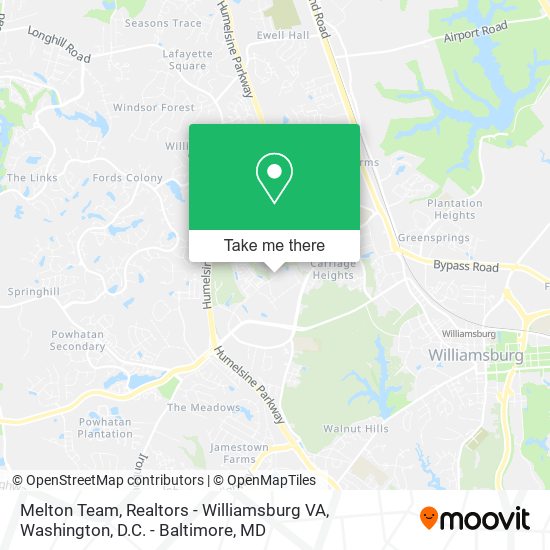 Melton Team, Realtors - Williamsburg VA map