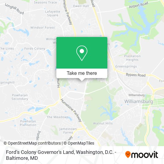 Ford's Colony Governor's Land map