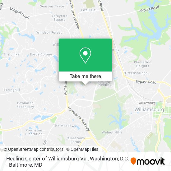 Mapa de Healing Center of Williamsburg Va.