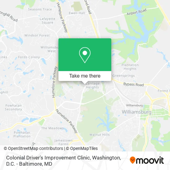 Colonial Driver's Improvement Clinic map