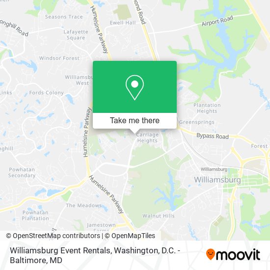 Williamsburg Event Rentals map