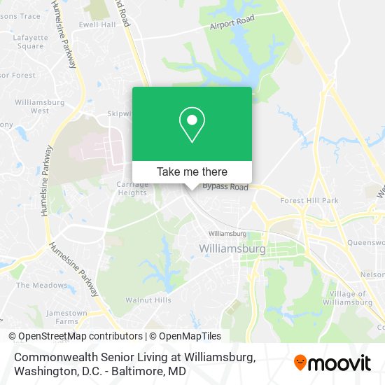 Commonwealth Senior Living at Williamsburg map