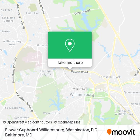 Flower Cupboard Williamsburg map