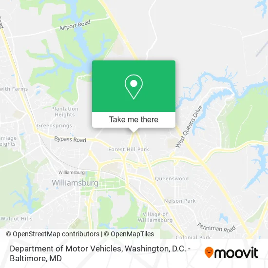 Department of Motor Vehicles map