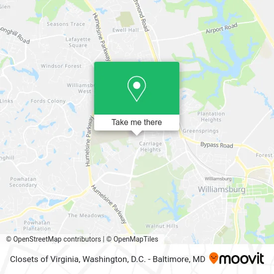 Closets of Virginia map