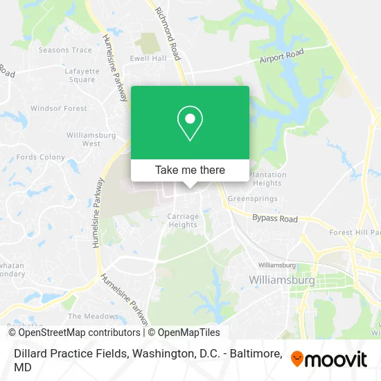 Dillard Practice Fields map