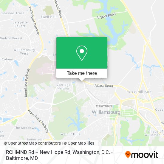 RCHMND Rd + New Hope Rd map