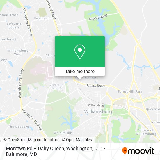 Moretwn Rd + Dairy Queen map