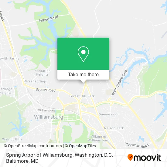 Spring Arbor of Williamsburg map