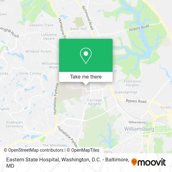 Eastern State Hospital map