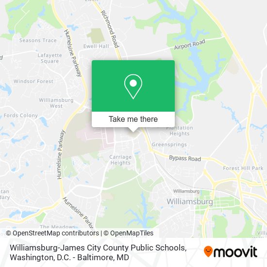 Mapa de Williamsburg-James City County Public Schools