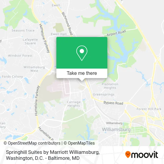 Springhill Suites by Marriott Williamsburg map