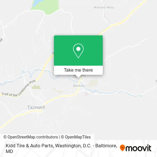 Kidd Tire & Auto Parts map