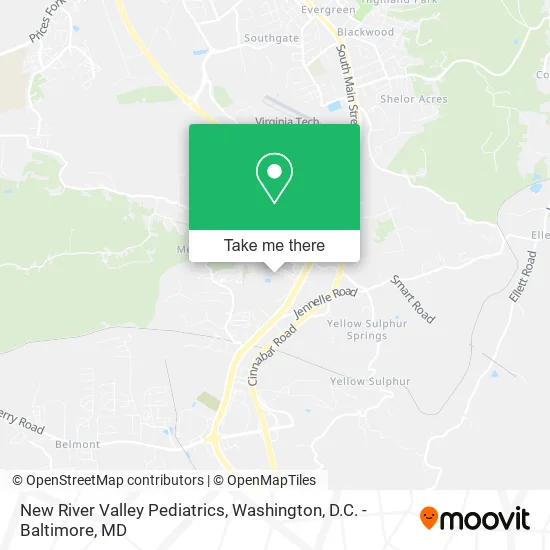 Mapa de New River Valley Pediatrics