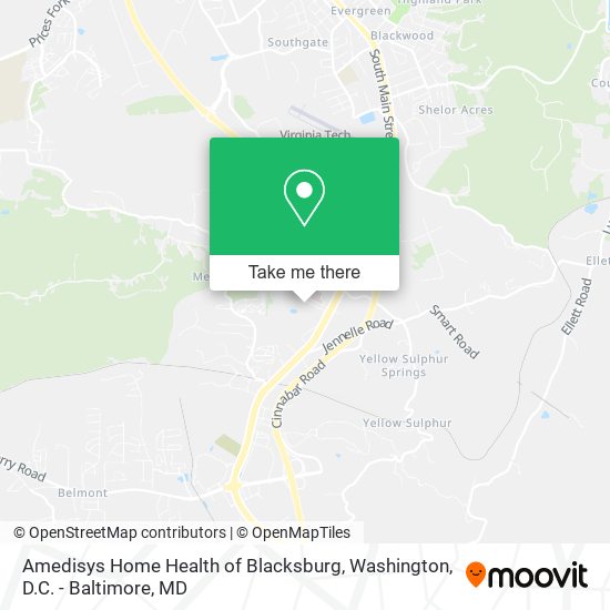 Amedisys Home Health of Blacksburg map