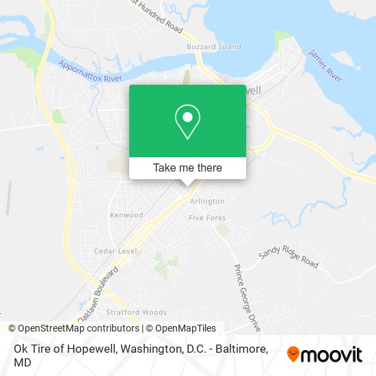 Mapa de Ok Tire of Hopewell