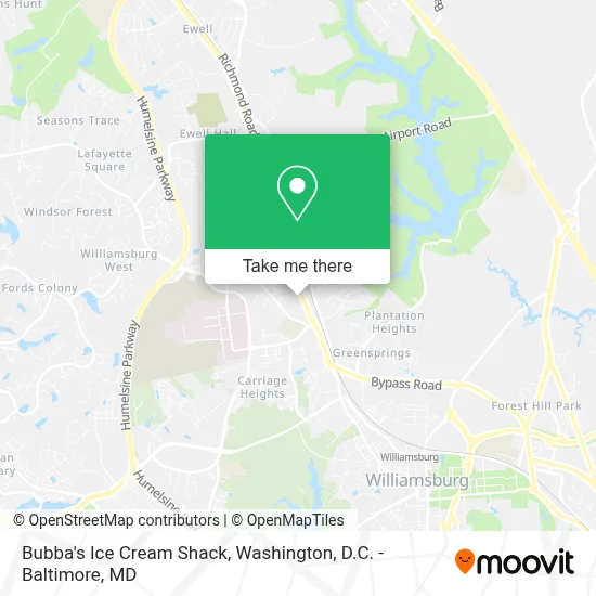 Bubba's Ice Cream Shack map