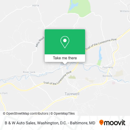 B & W Auto Sales map