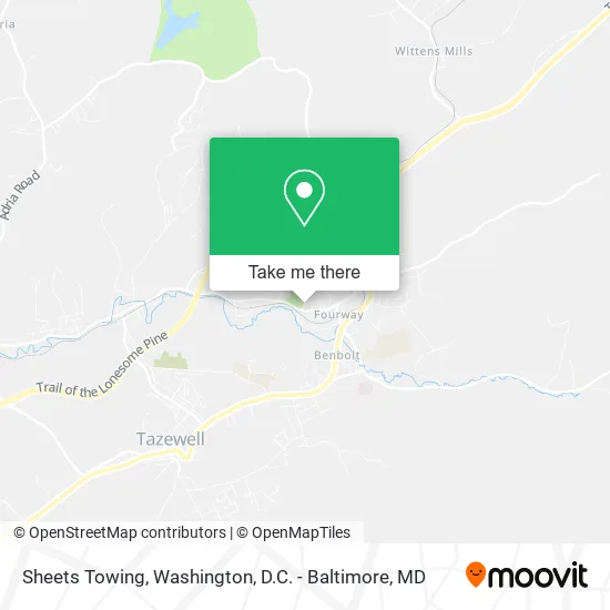 Sheets Towing map