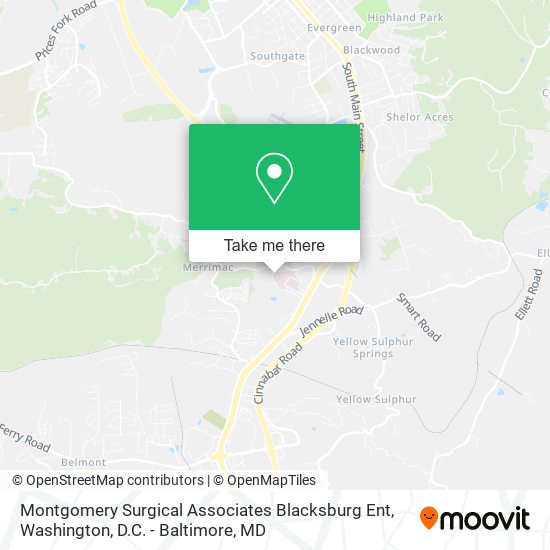 Montgomery Surgical Associates Blacksburg Ent map