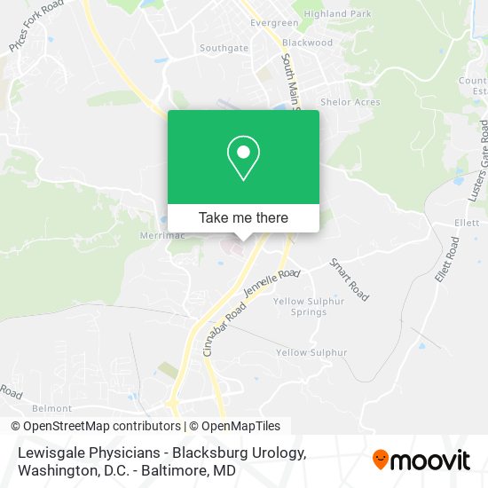 Lewisgale Physicians - Blacksburg Urology map
