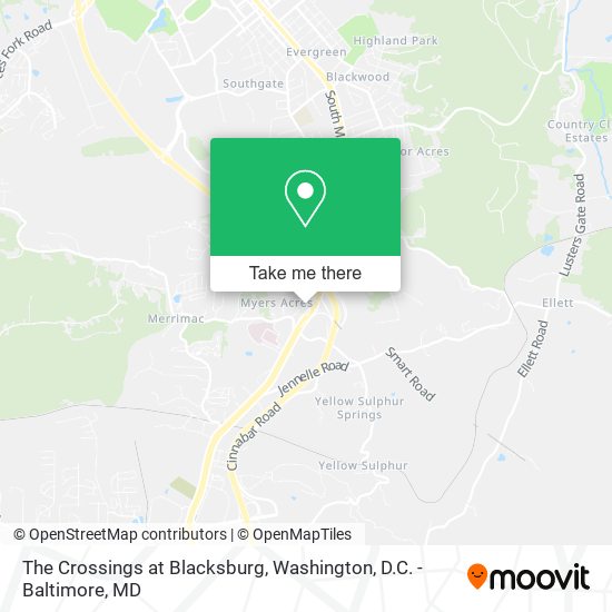 The Crossings at Blacksburg map
