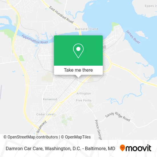 Damron Car Care map