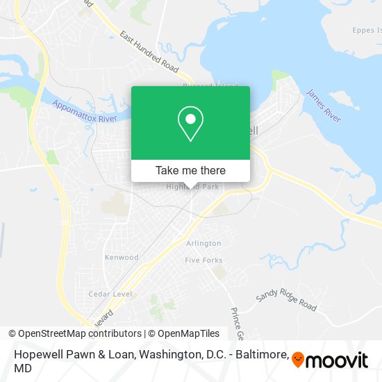 Hopewell Pawn & Loan map
