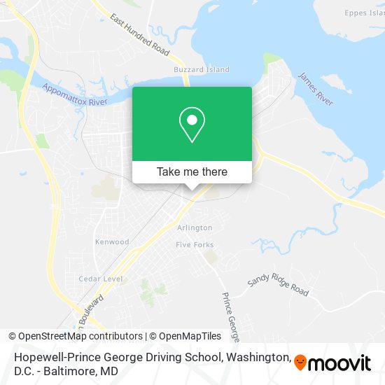 Hopewell-Prince George Driving School map