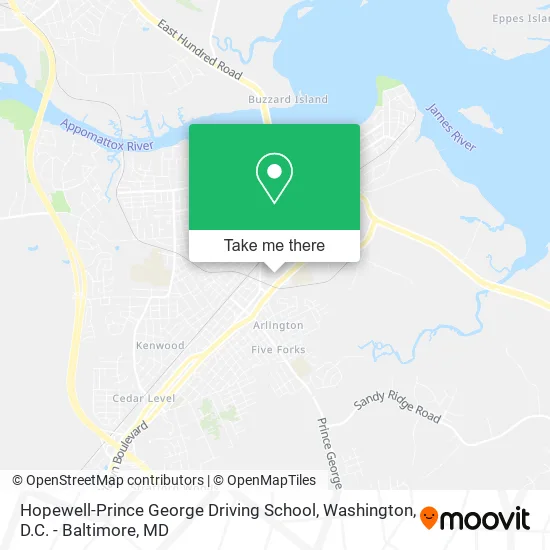 Hopewell-Prince George Driving School map
