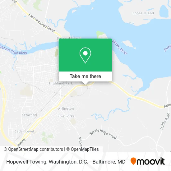 Hopewell Towing map