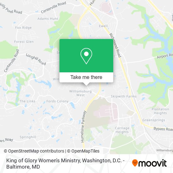 King of Glory Women's Ministry map