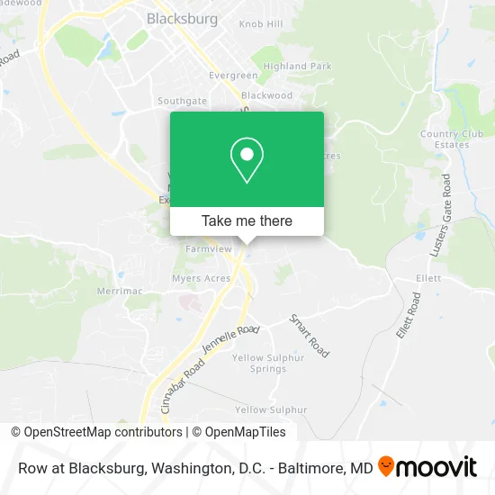 Row at Blacksburg map