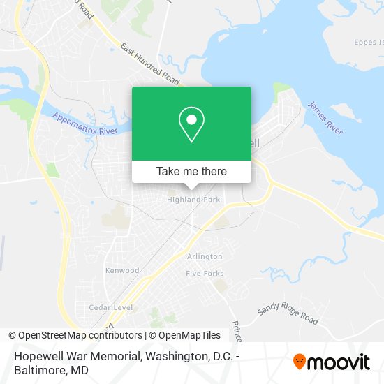 Hopewell War Memorial map