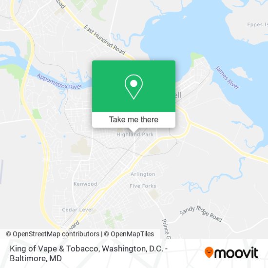 Mapa de King of Vape & Tobacco