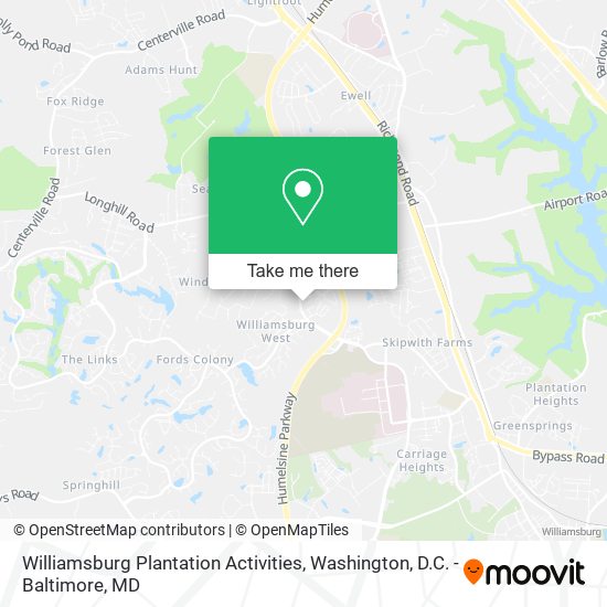 Williamsburg Plantation Activities map