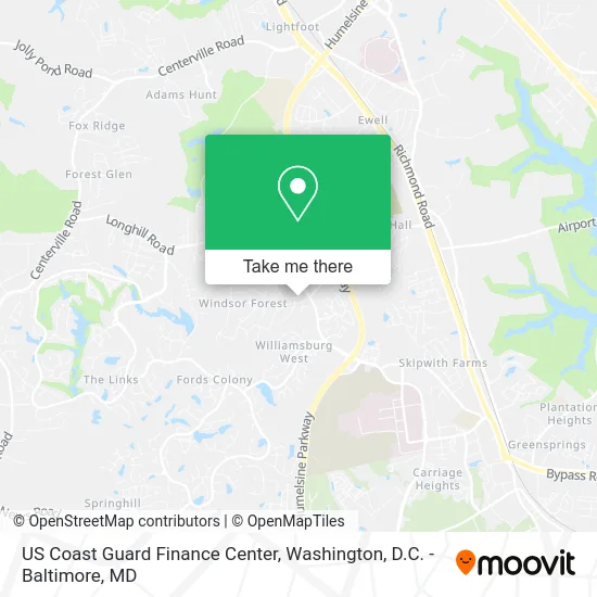 US Coast Guard Finance Center map