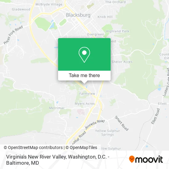 Mapa de Virginia's New River Valley