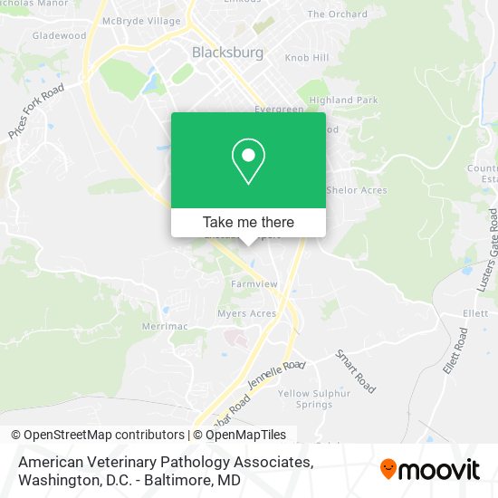 Mapa de American Veterinary Pathology Associates