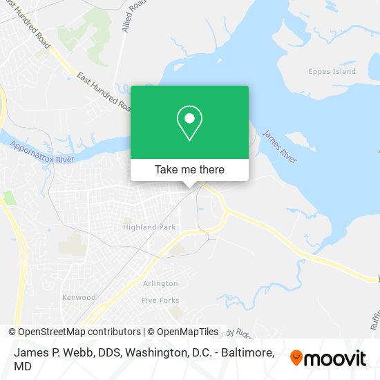 Mapa de James P. Webb, DDS
