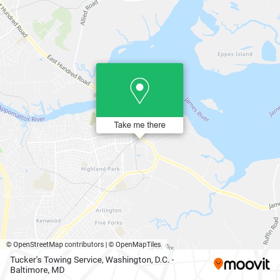 Mapa de Tucker's Towing Service
