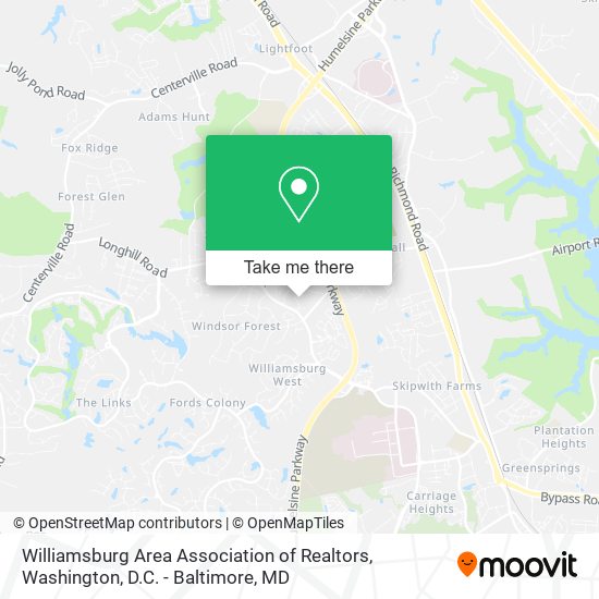 Mapa de Williamsburg Area Association of Realtors
