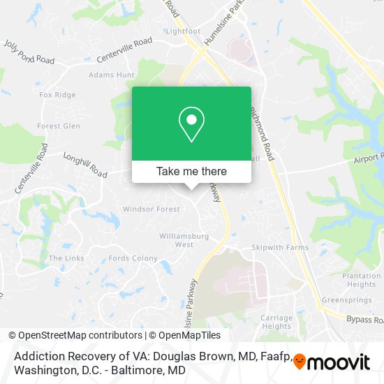 Addiction Recovery of VA: Douglas Brown, MD, Faafp map